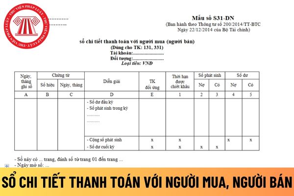 sổ chi tiết thanh toán