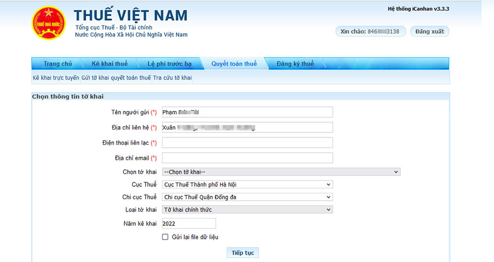 Kê khai thuế thu nhập cá nhân online