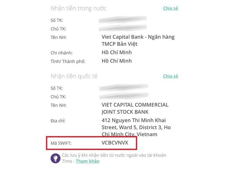 Mã Swift trên chứng từ thanh toán